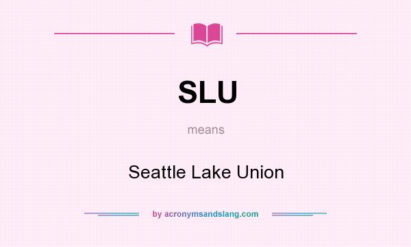 What does SLU mean? It stands for Seattle Lake Union