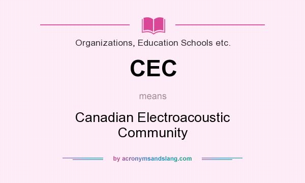 What does CEC mean? It stands for Canadian Electroacoustic Community