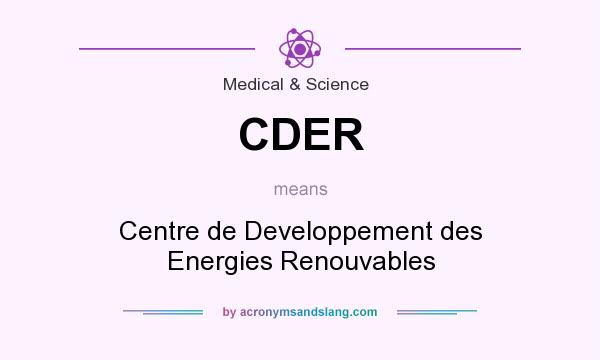 What does CDER mean? It stands for Centre de Developpement des Energies Renouvables