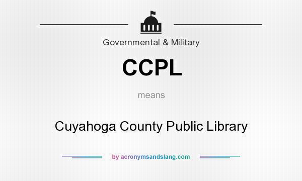 What does CCPL mean? It stands for Cuyahoga County Public Library
