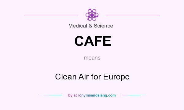 What does CAFE mean? It stands for Clean Air for Europe