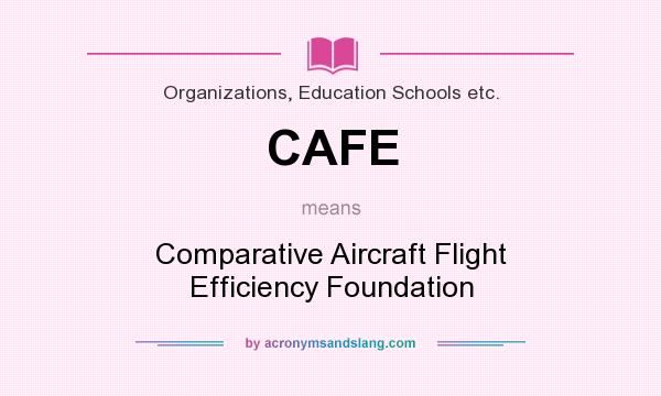 What does CAFE mean? It stands for Comparative Aircraft Flight Efficiency Foundation