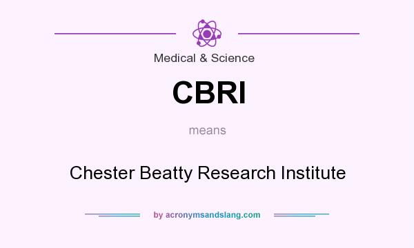 What does CBRI mean? It stands for Chester Beatty Research Institute
