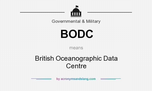 What does BODC mean? It stands for British Oceanographic Data Centre