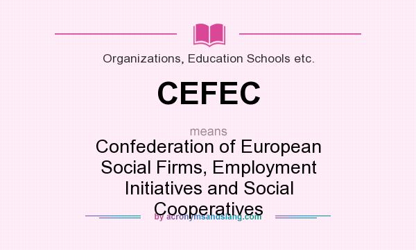 What does CEFEC mean? It stands for Confederation of European Social Firms, Employment Initiatives and Social Cooperatives