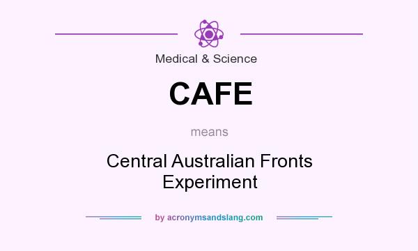 What does CAFE mean? It stands for Central Australian Fronts Experiment