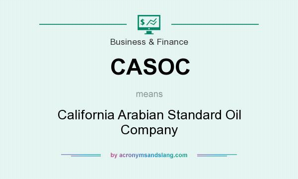 What does CASOC mean? It stands for California Arabian Standard Oil Company