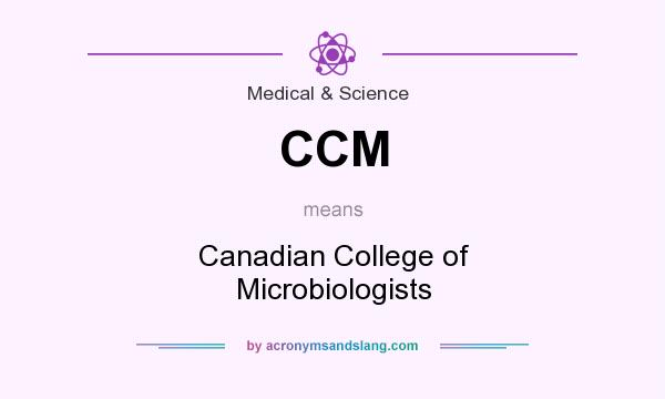 What does CCM mean? It stands for Canadian College of Microbiologists