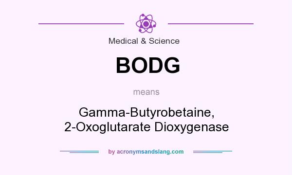 What does BODG mean? It stands for Gamma-Butyrobetaine, 2-Oxoglutarate Dioxygenase