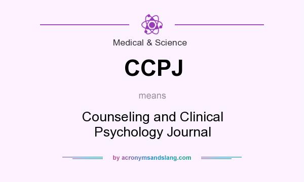 What does CCPJ mean? It stands for Counseling and Clinical Psychology Journal