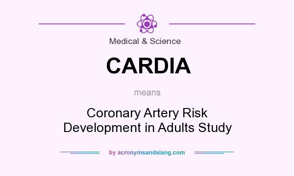 What does CARDIA mean? It stands for Coronary Artery Risk Development in Adults Study