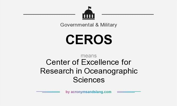What does CEROS mean? It stands for Center of Excellence for Research in Oceanographic Sciences