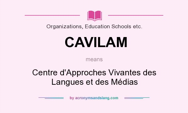 What does CAVILAM mean? It stands for Centre d`Approches Vivantes des Langues et des Médias
