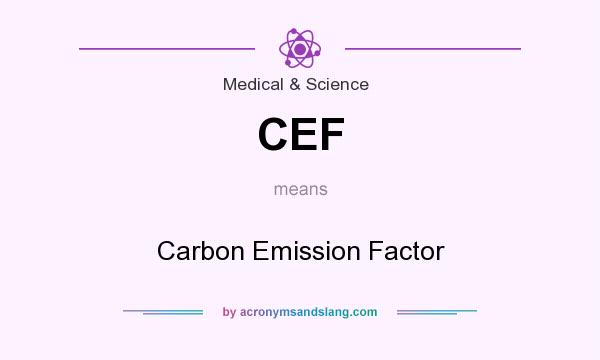 What does CEF mean? It stands for Carbon Emission Factor