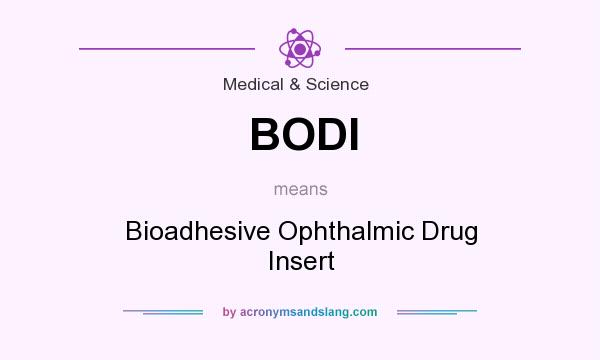 What does BODI mean? It stands for Bioadhesive Ophthalmic Drug Insert