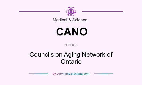 What does CANO mean? It stands for Councils on Aging Network of Ontario