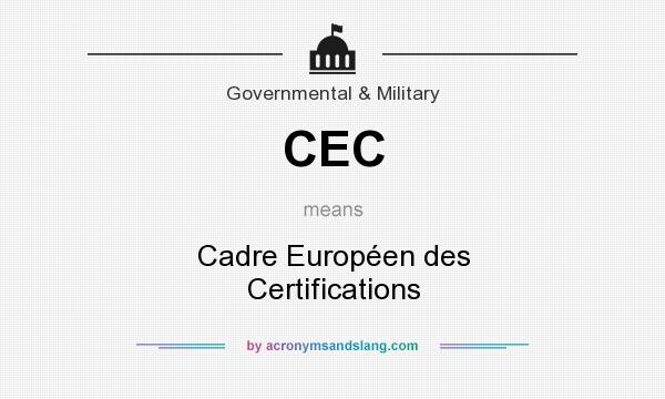 What does CEC mean? It stands for Cadre Européen des Certifications