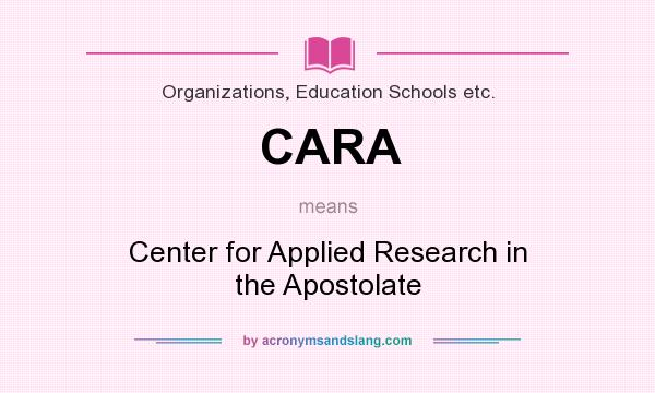 What does CARA mean? It stands for Center for Applied Research in the Apostolate