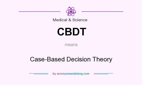 What does CBDT mean? It stands for Case-Based Decision Theory
