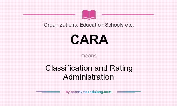 What does CARA mean? It stands for Classification and Rating Administration