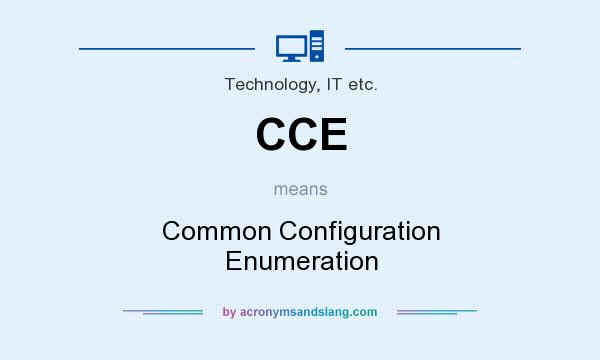 What does CCE mean? It stands for Common Configuration Enumeration