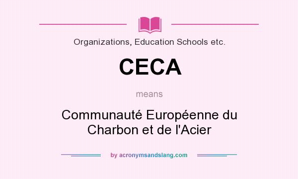 What does CECA mean? It stands for Communauté Européenne du Charbon et de l`Acier