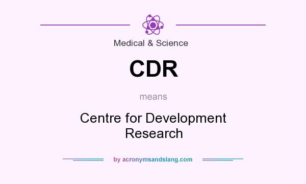 What does CDR mean? It stands for Centre for Development Research