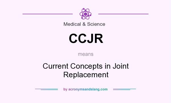 What does CCJR mean? It stands for Current Concepts in Joint Replacement