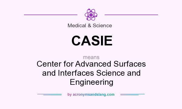 What does CASIE mean? It stands for Center for Advanced Surfaces and Interfaces Science and Engineering