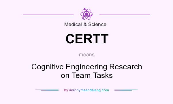 What does CERTT mean? It stands for Cognitive Engineering Research on Team Tasks