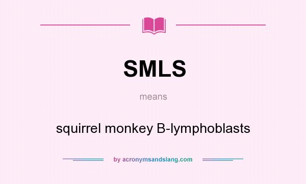 What does SMLS mean? It stands for squirrel monkey B-lymphoblasts