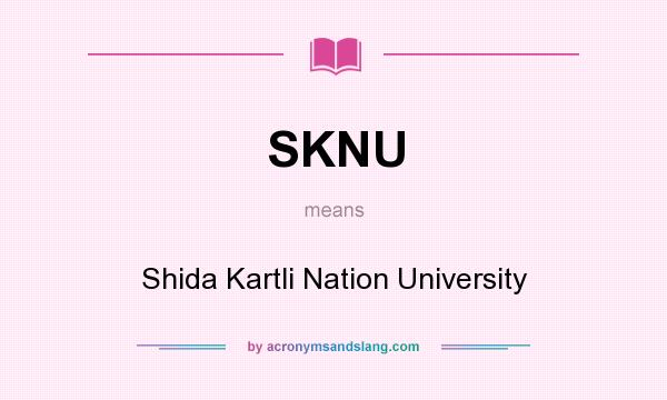 What does SKNU mean? It stands for Shida Kartli Nation University