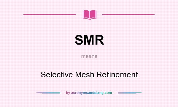What does SMR mean? It stands for Selective Mesh Refinement