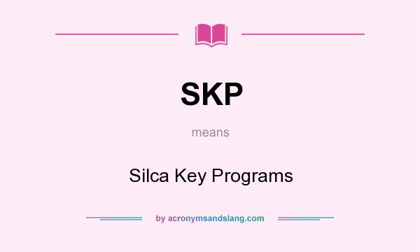 What does SKP mean? It stands for Silca Key Programs