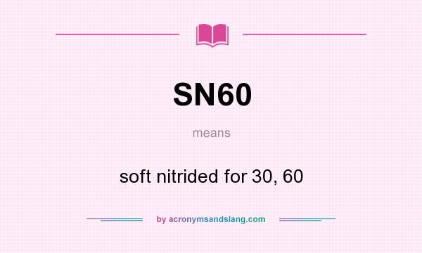 What does SN60 mean? It stands for soft nitrided for 30, 60