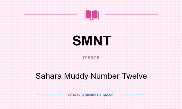 What does SMNT mean? It stands for Sahara Muddy Number Twelve
