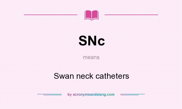 What does SNc mean? It stands for Swan neck catheters