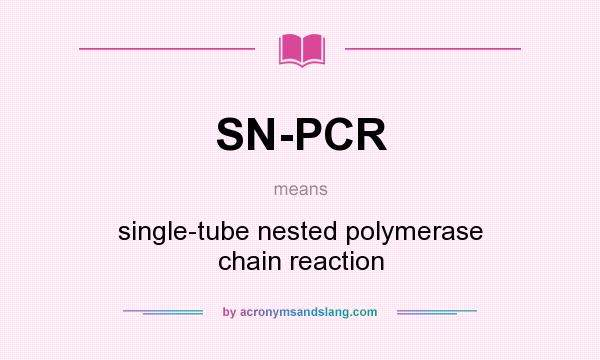 What does SN-PCR mean? It stands for single-tube nested polymerase chain reaction