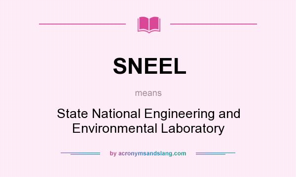 What does SNEEL mean? It stands for State National Engineering and Environmental Laboratory