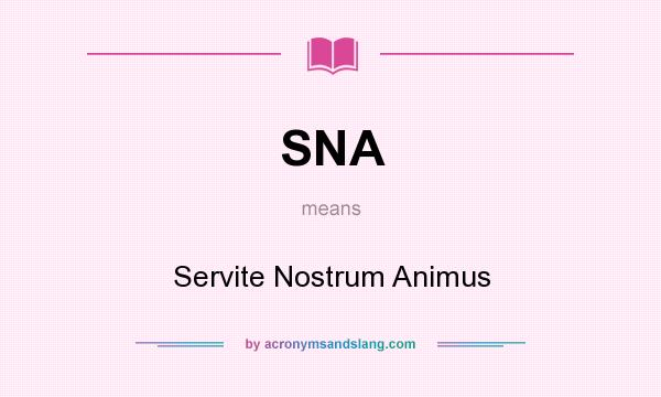 What does SNA mean? It stands for Servite Nostrum Animus