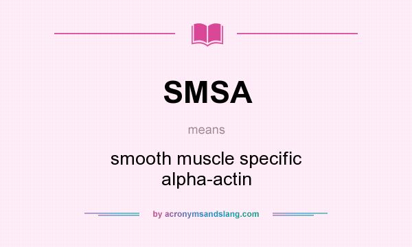 What does SMSA mean? It stands for smooth muscle specific alpha-actin