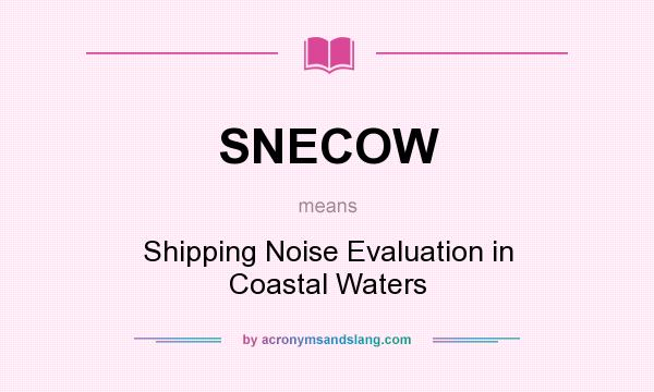 What does SNECOW mean? It stands for Shipping Noise Evaluation in Coastal Waters