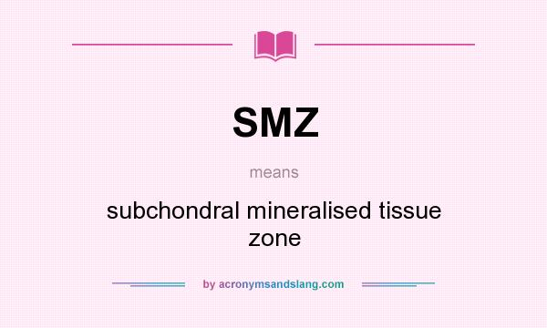 What does SMZ mean? It stands for subchondral mineralised tissue zone