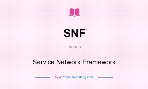 What does SNF mean? It stands for Service Network Framework