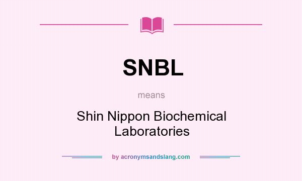 What does SNBL mean? It stands for Shin Nippon Biochemical Laboratories