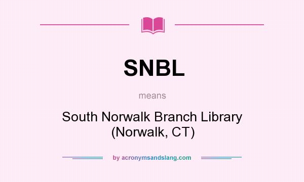What does SNBL mean? It stands for South Norwalk Branch Library (Norwalk, CT)