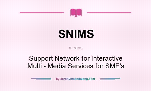 What does SNIMS mean? It stands for Support Network for Interactive Multi - Media Services for SME`s