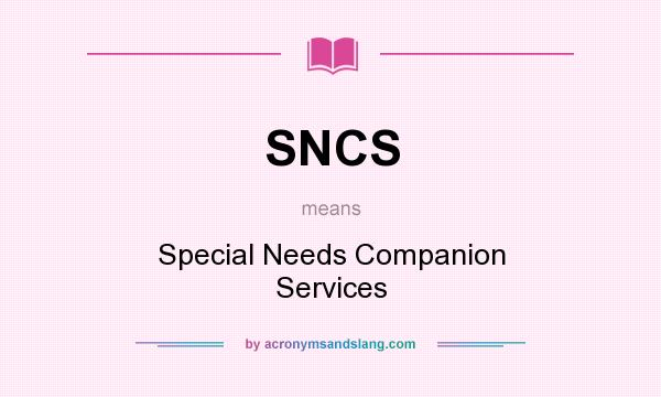 What does SNCS mean? It stands for Special Needs Companion Services