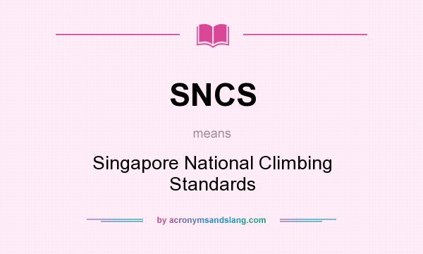 What does SNCS mean? It stands for Singapore National Climbing Standards