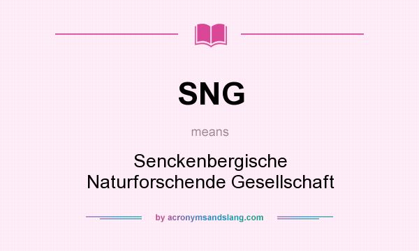 What does SNG mean? It stands for Senckenbergische Naturforschende Gesellschaft